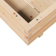 Градинска кашпа 90x90x26,5 см масивна борова дървесина