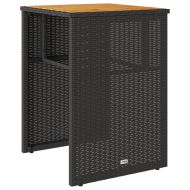 Бистро комплект с възглавници 3 части черен полиратан