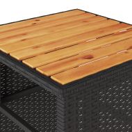 Бистро комплект с възглавници 3 части черен полиратан