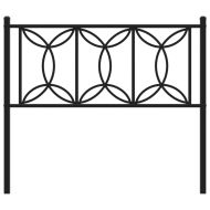 Метална резервна табла за легло, черна, 107 см