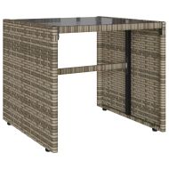 Градински диван с възглавници от 4 части сив полиратан