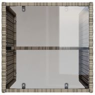 Градински диван с възглавници от 4 части сив полиратан