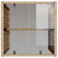 Градински диван с възглавници, 4 части, бежов полиратан