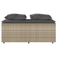 Градински трапезен комплект 3 части с възглавници светлосив