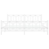Метална рамка за легло с горна и долна табла, бяла, 193x203 см