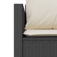 Бистро комплект с възглавници 3 части черен полиратан