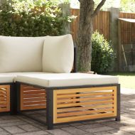 Градинска табуретка с възглавница 68x68x30 см акация масив