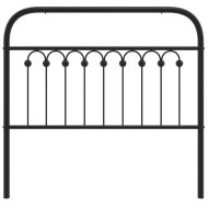 Метална резервна табла за легло, черна, 100 см