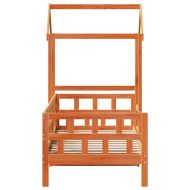 Дневно легло с покрив, восъчнокафяв, 80x200 см, бор масив