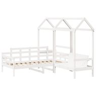 Комплект дневно легло и пейка с покрив без матрак Бял 80x200 cm