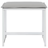 Градински табуретки с възглавници 4 бр бял стомана и текстилен