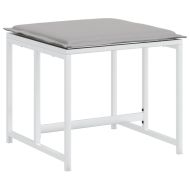 Градински табуретки с възглавници 4 бр бял стомана и текстилен