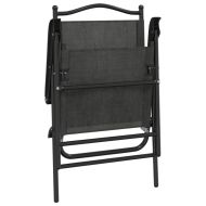 Сгъваеми градински столове 8 бр меланж сив стомана и текстилен