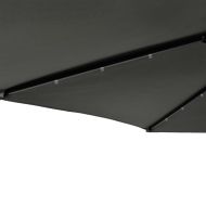 Градински чадър с LED и стоманен прът, антрацит, 225x225x212 см