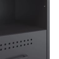 Нощни шкафчета, 2 бр, антрацит, 36x39x50,5 см, стомана