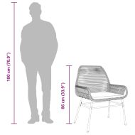 Градински столове 2 бр с възглавници черен полиратан