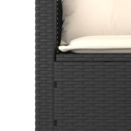 Градински комплект с възглавници, 3 части, черен полиратан