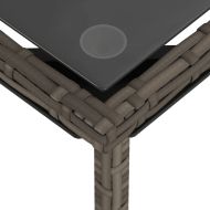 Градински комплект с възглавници, 3 части, сив, полиратан