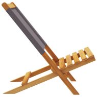 Сгъваеми градински столове, 6 бр, антрацит, плат и дърво масив