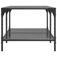 Маса за кафе с черен стъклен плот 98,5x50x40 см стомана