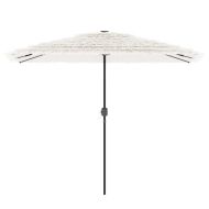 Градински чадър със стоманен прът, бял, 300x200x250 см