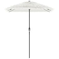 Градински чадър със стоманен прът, бял, 300x200x250 см