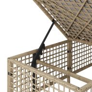 Ъглов градински диван с възглавници 3части бежов микс полиратан