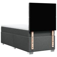 Боксспринг легло с матрак, тъмносиво, 100x200 см, плат