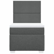 Боксспринг легло с матрак, тъмносиво, 100x200 см, плат