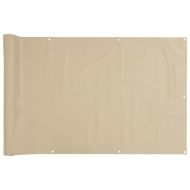Балконски параван, бежов, 120x500 см, оксфорд плат