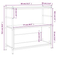 Етажерка черна 80x30x78,5 см инженерно дърво и желязо