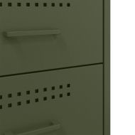 Нощни шкафчета, 2 бр, маслиненозелени, 36x39x68 см, стомана