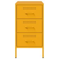 Нощни шкафчета, 2 бр, горчица жълто, 36x39x68 см, стомана