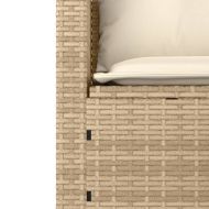 Градински комплект с възглавници, 3 части, бежов, полиратан