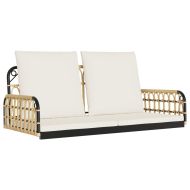 Пейка-люлка с възглавници, 105x58x38 см, полиратан и стомана