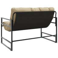 Градинска пейка с възглавница, таупе, 113 см, стомана