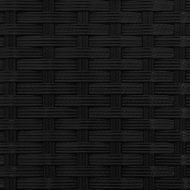 Градински диван 3-местен със сенник и табуретки черен полиратан