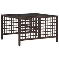 Ъглов градински комплект с възглавници 3 части кафяв полиратан