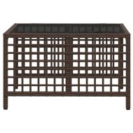 Ъглов градински комплект с възглавници 3 части кафяв полиратан