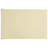 Параван за тераса, кремав, 600x120 см, PVC