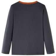 Детска тениска с дълъг ръкав, антрацит, 128