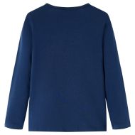 Детска тениска с дълъг ръкав, нейви, 116