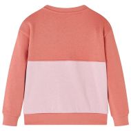 Детски суитшърт, цветни блокове, розов, 104