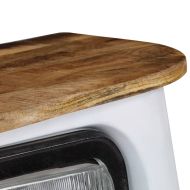 Бюфет тип камион, мангово дърво масив, бял