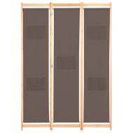 Параван за стая, 3 панела, кафяв, 120x170x4 cм, текстил