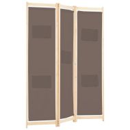 Параван за стая, 3 панела, кафяв, 120x170x4 cм, текстил