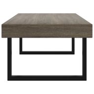 Маса за кафе, тъмносиво и черно, 120x60x40 см, МДФ и желязо