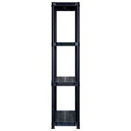 Стелаж за съхранение с 4 рафта черен 183x30,5x130 см пластмаса