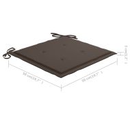 Люлеещ се стол с възглавница таупе, тиково дърво масив