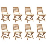 Сгъваеми градински столове с възглавници 8 бр акация масив